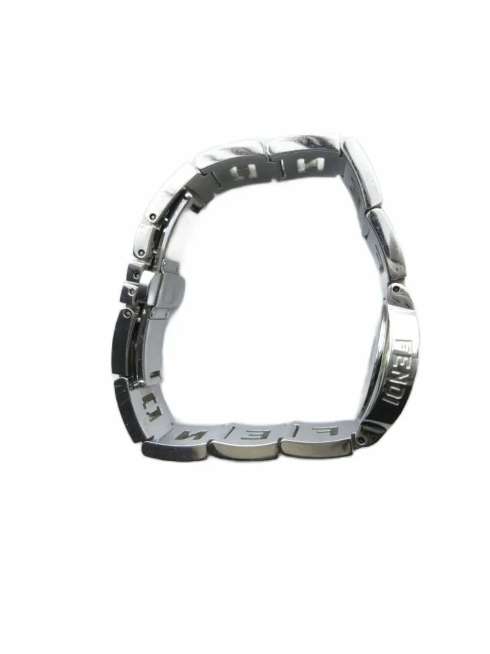 Fendi Watch Quartz Black Dial Logo Silver